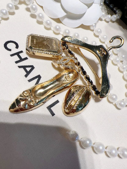 Chanel 23A Hanger-Style Multi-Element Pendant Brooch