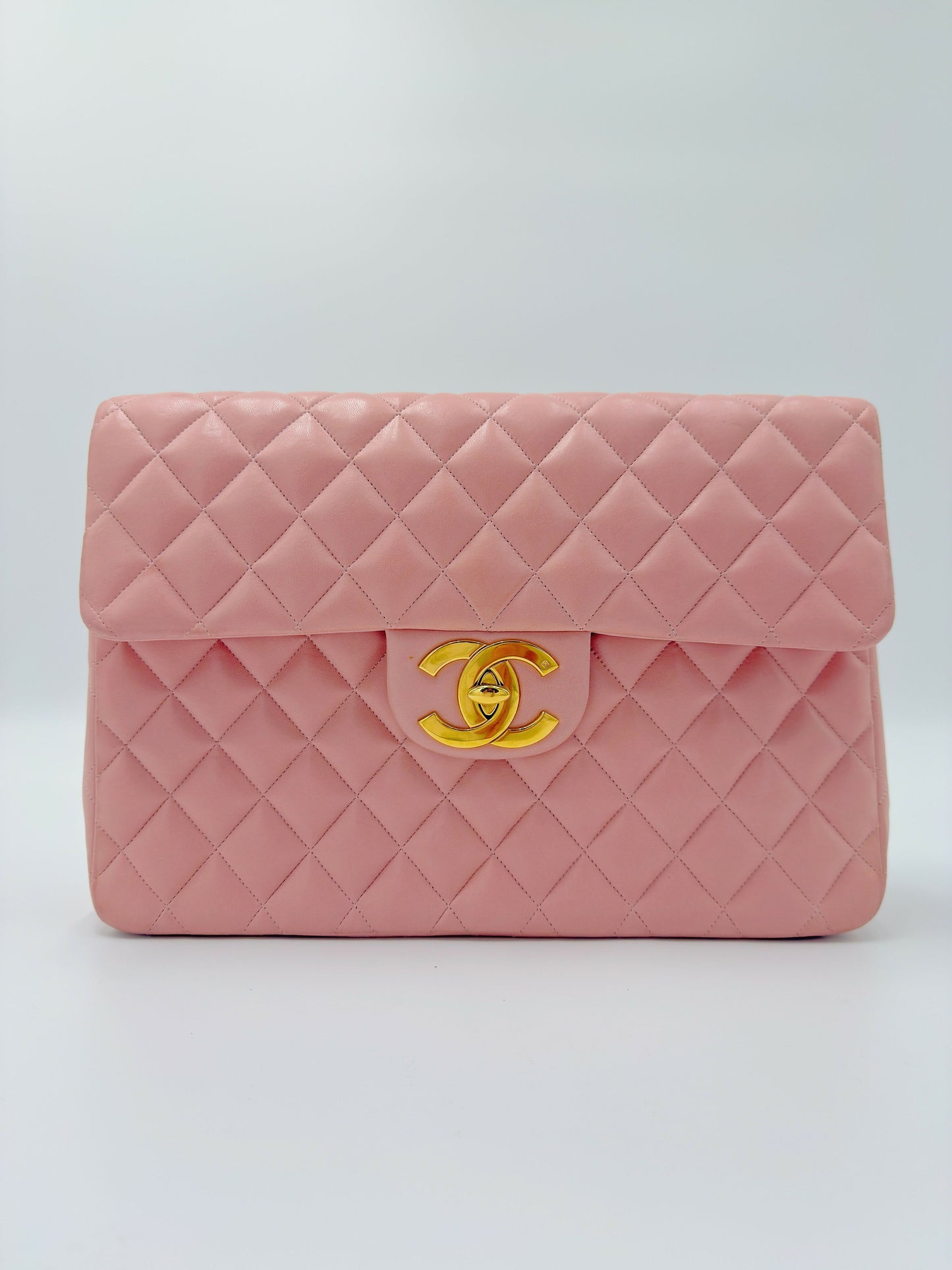 Chanel Vintage Maxi Flap Bag – Series 2 in Pink Lambskin with 24k Gold Hardware