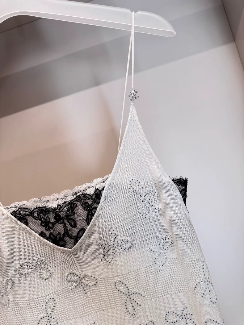 Chanel 24P White Lace Slip Dress