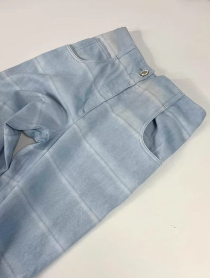 Chanel 26C Blue Striped Jeans pants