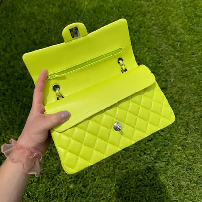 Chanel 21S Yellow Neon Lambskin Mini Classic Flap Bag