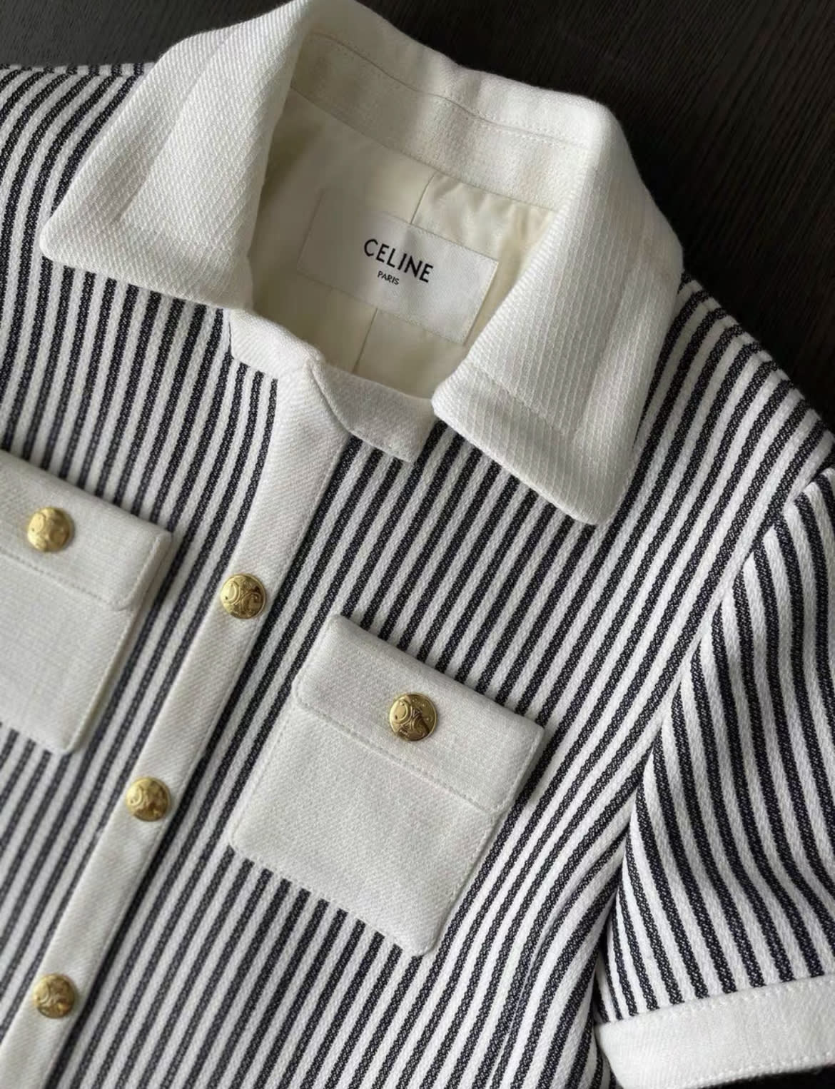 Celine 23s striped small jacket + skirt fr36 – Wararni.com