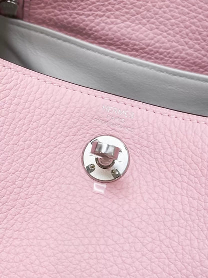 Hermes Mini Lindy II 3Q pink sakura TC leather palladium hardware