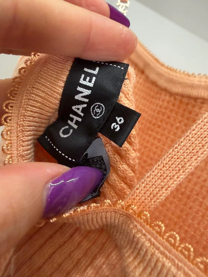 Chanel 24A light orange knitted top