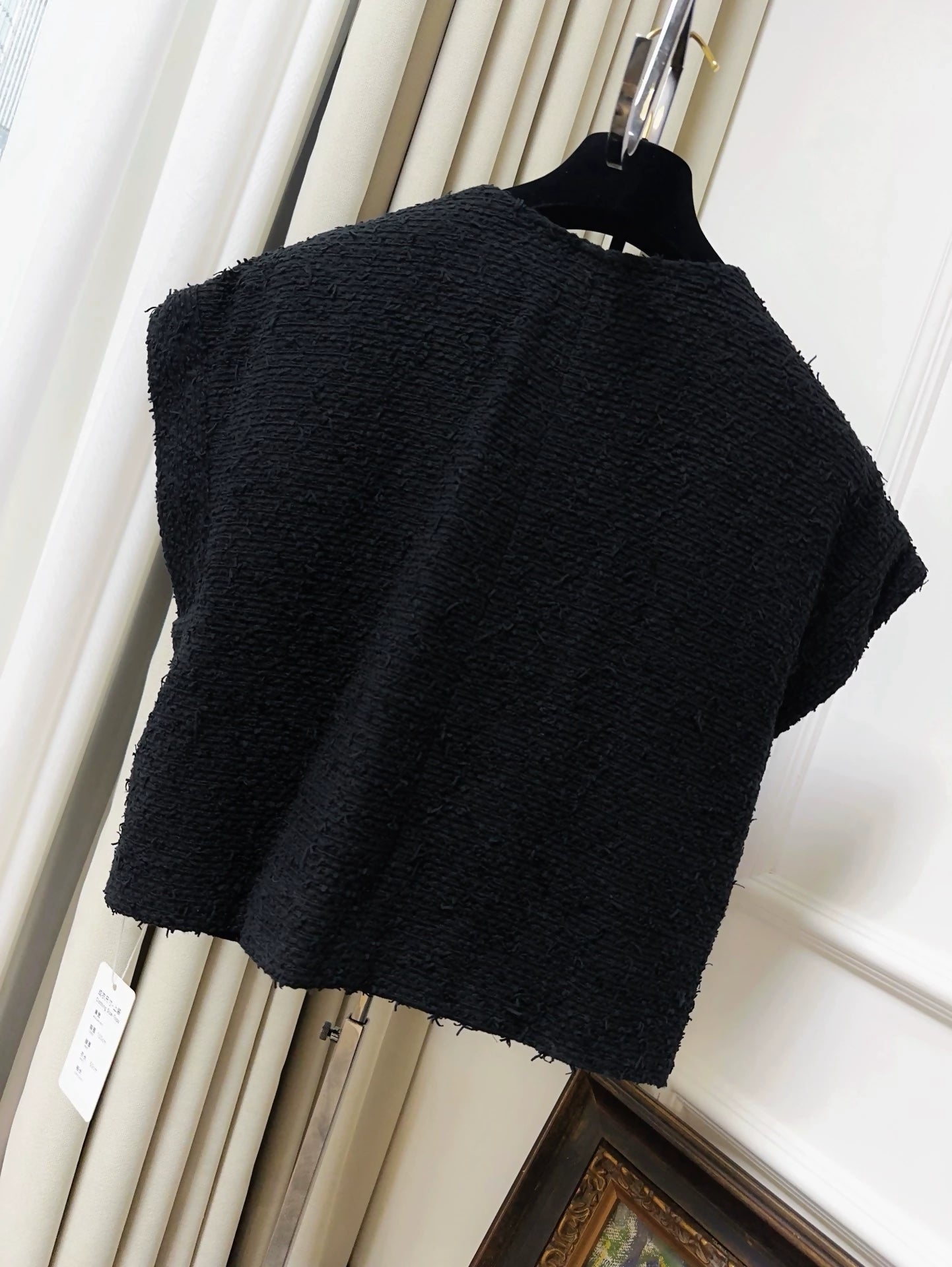 Chanel 21s black tweed top
