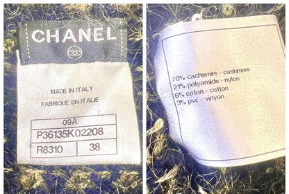 CHANEL 09A MOSCOW TWEED NAVY GOLD JACKET IMPERIAL Eagle CC Buttons