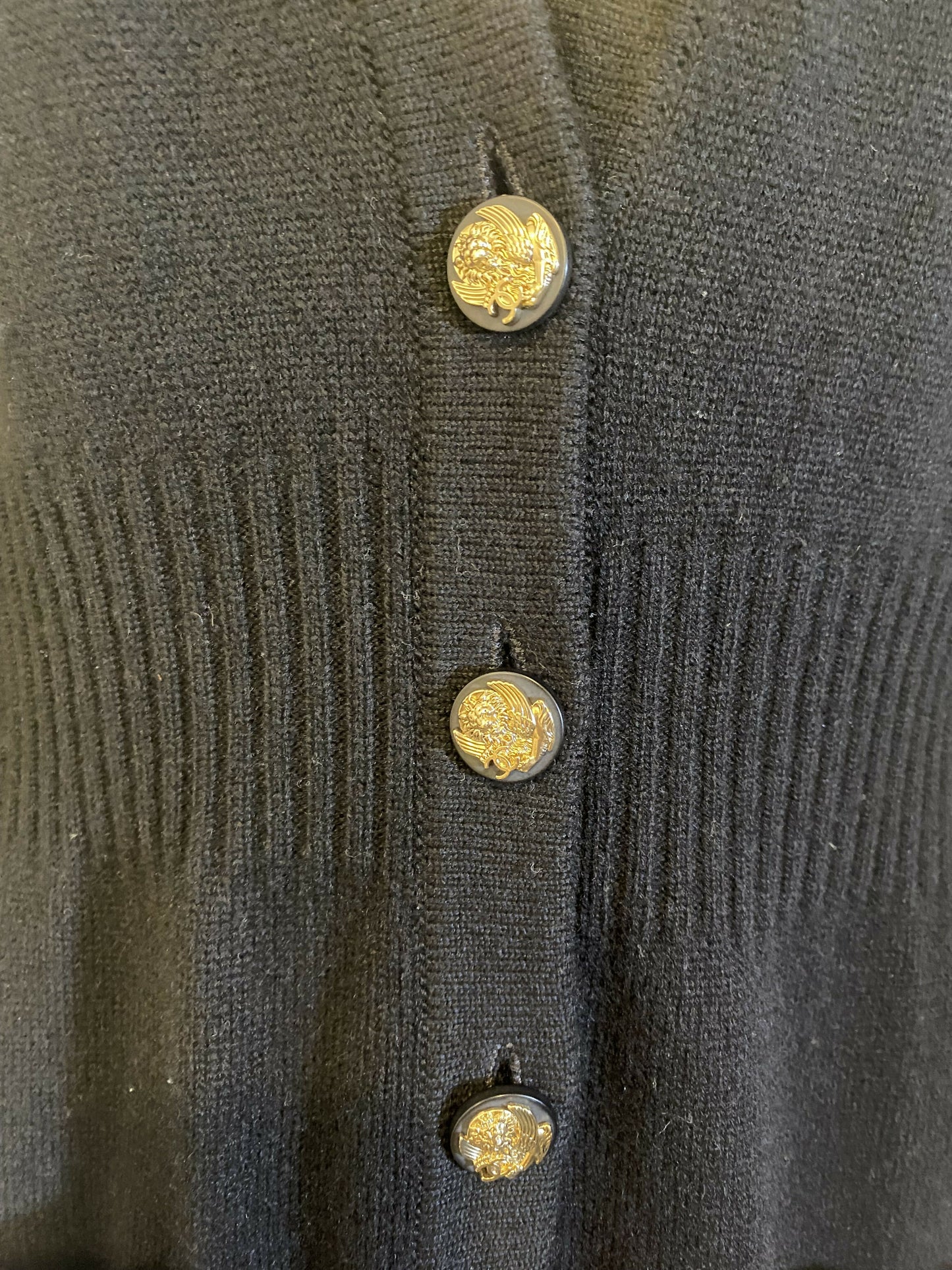 Chanel 10C Paris Venice Black Cashmere Cardigan Long Jacket Cardicoat FR 40