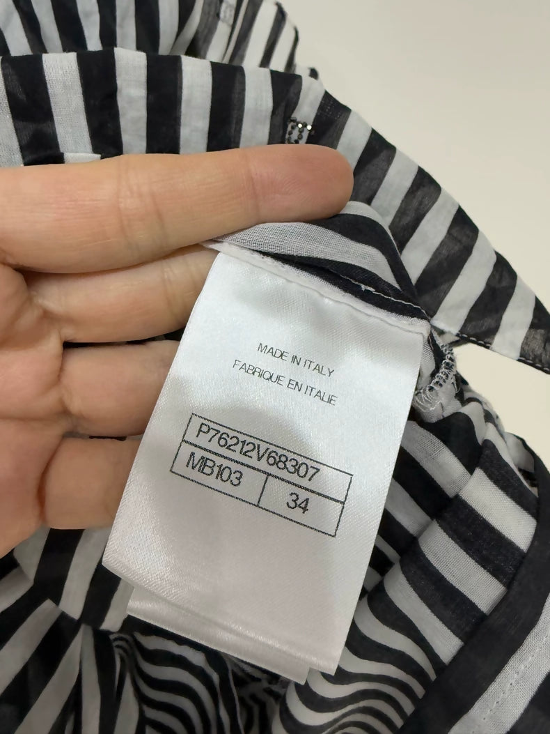Chanel 24M black & white striped tiered dress