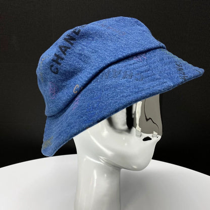 Chanel 22P denim blue graffiti hat