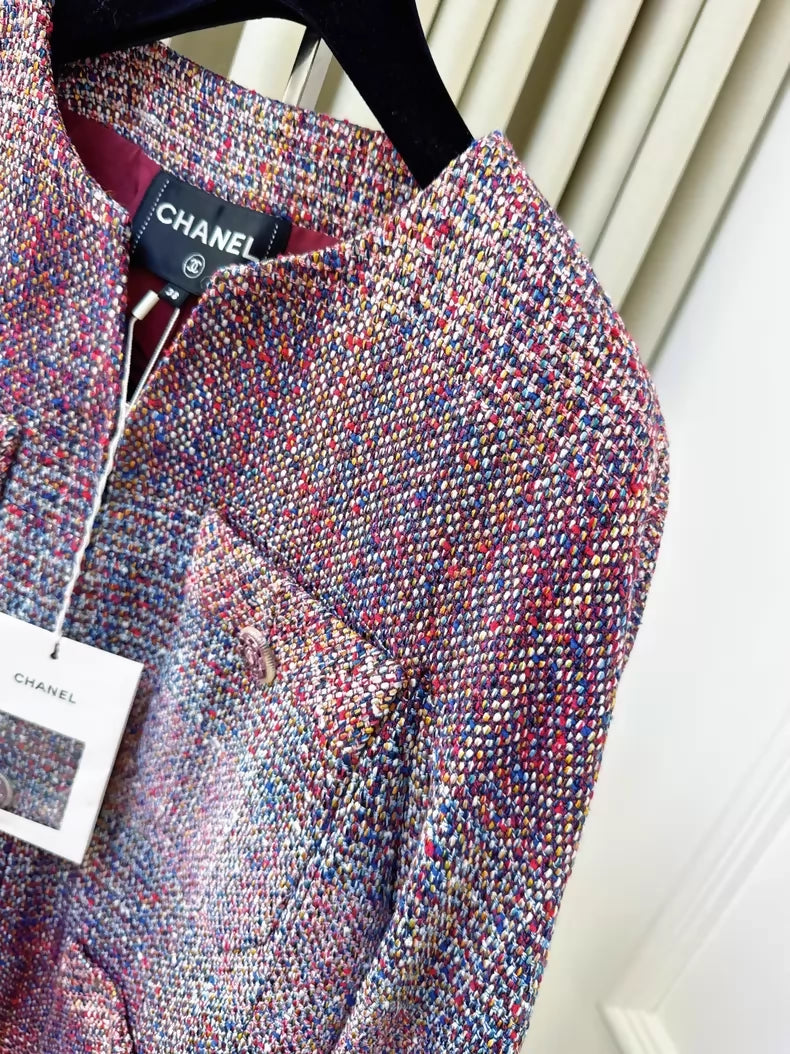 Chanel 17 Pink-Purple Gradient tweed Jacket