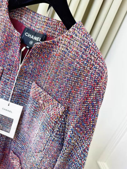 Chanel 17 Pink-Purple Gradient tweed Jacket