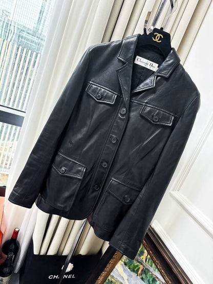 Dior black leather jacket