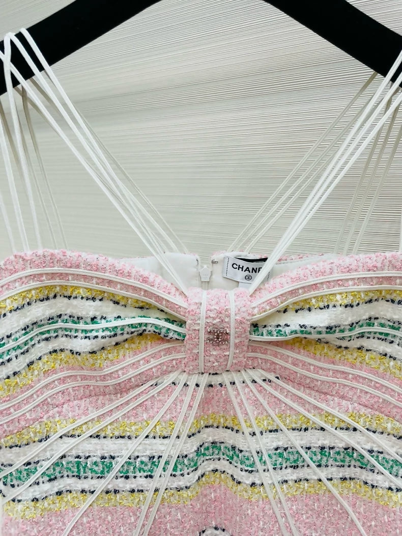 Chanel 24S tweed pink dress