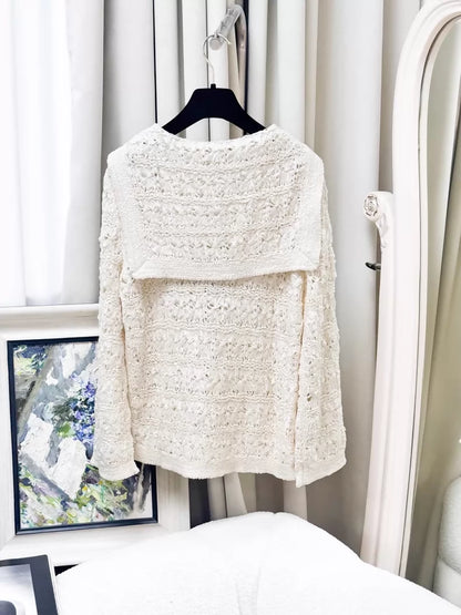 Chanel 24S ecru knit top