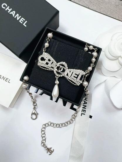 Chanel 22 Teardrop Pearl Pendant Necklace/Sweater Chain