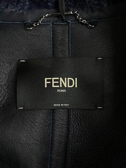 FENDI dark blue fur coat