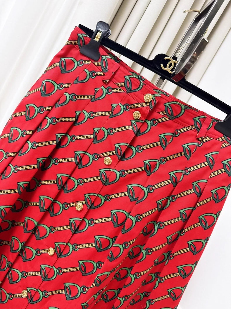 Gucci red print skirt