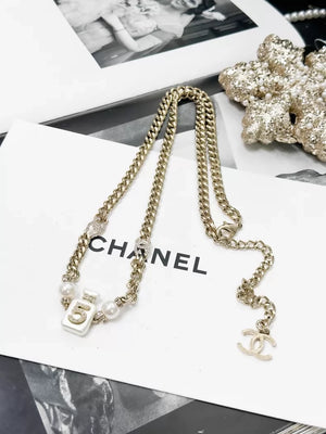Chanel Spring/Summer 2022 Collection N 5 white perfume bottle long necklace