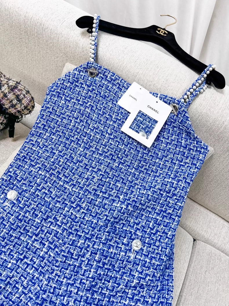 Chanel 23p blue tweed jumpsuit