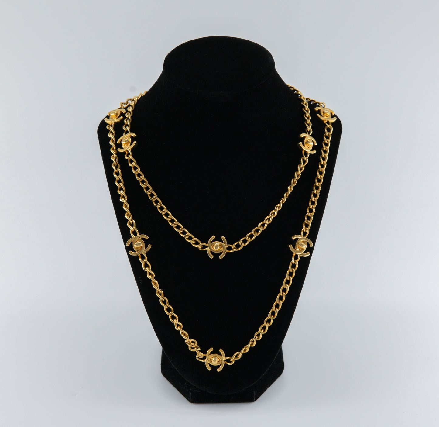 Chanel Vintage CC Gold Turnlock Necklace