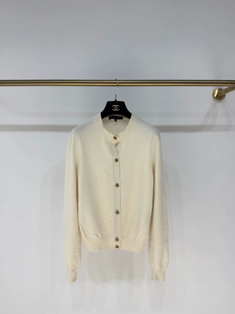 Loro Piana Fall/Winter 2025 Exquisite Gold-Button Baby Cashmere Knit Cardigan