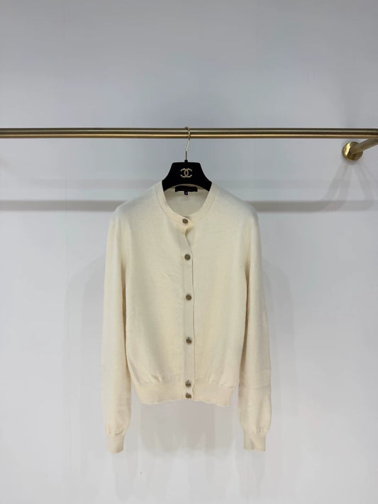 Loro Piana Fall/Winter 2025 Exquisite Gold-Button Baby Cashmere Knit Cardigan