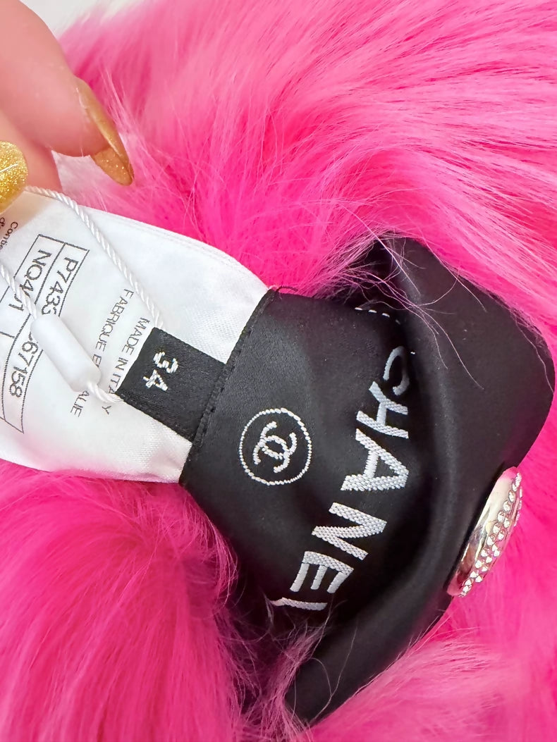 Chanel 23N  black & Pink Shearling Vest