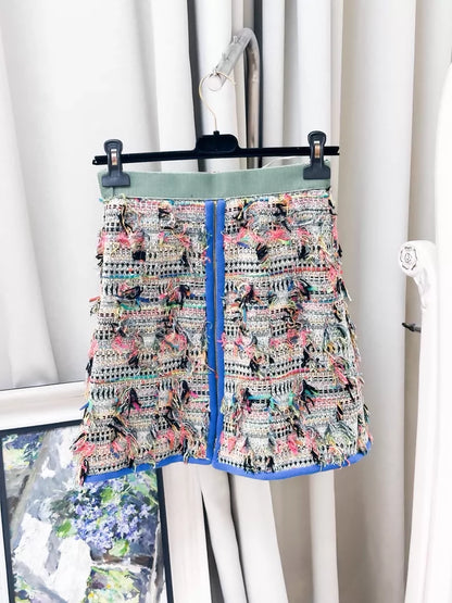 Chanel 17S multicolour tweed skirt