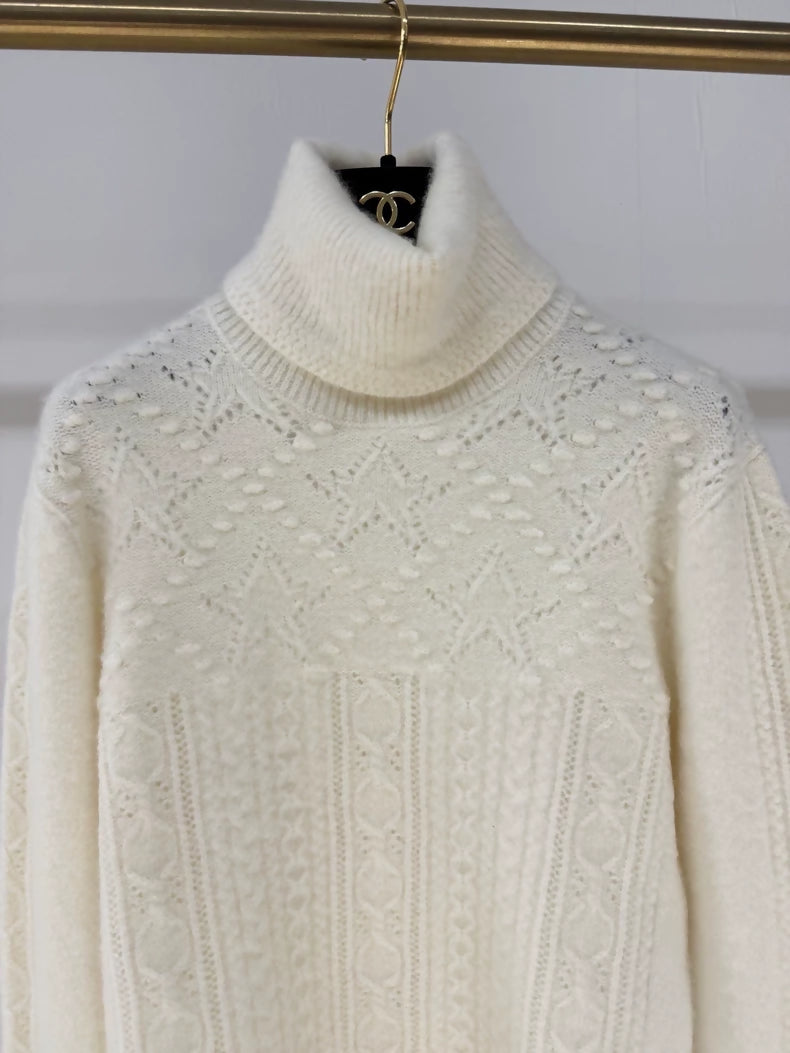 Chanel 23N ecru turtleneck sweater