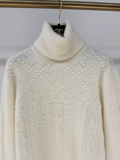 Chanel 23N ecru turtleneck sweater
