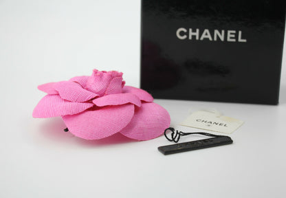 Chanel Vintage 81-85 Canvas Pink Camellia Brooch
