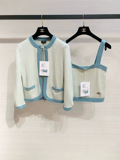 Chanel 25A cashmere knit cardigan & top