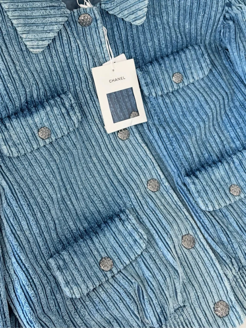 Chanel 25K Blue Four-Pocket Jacket