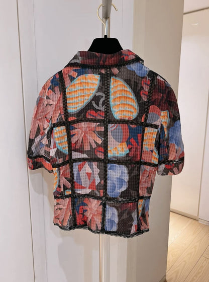 Chanel colorful printed silk shirt and shirt set