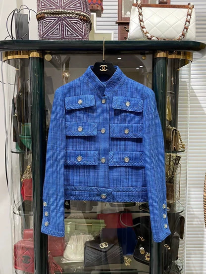 Chanel 20C Six-pocket blue jacket