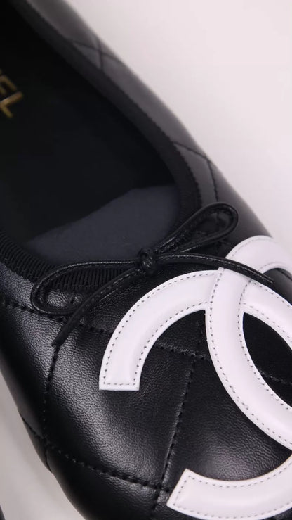 Chanel 26M Coco Beach Black Cambon Ballet Flats