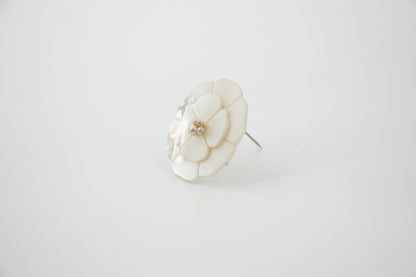 Chanel 98A Mother-of-Pearl Camellia Imitation Pearl Petal Brooch