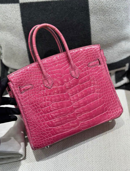 Hermes Birkin 25 Pink Croco PHW