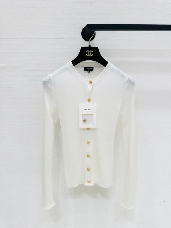 Chanel 26S white Knit Cardigan