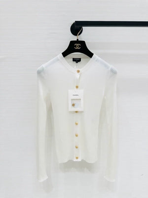 Chanel 26S white Knit Cardigan