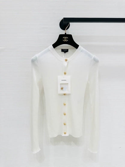 Chanel 26S white Knit Cardigan