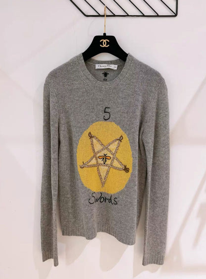 DIOR Dior pentagram cashmere sweater - Medium Top - Vintage fashion from Wararni