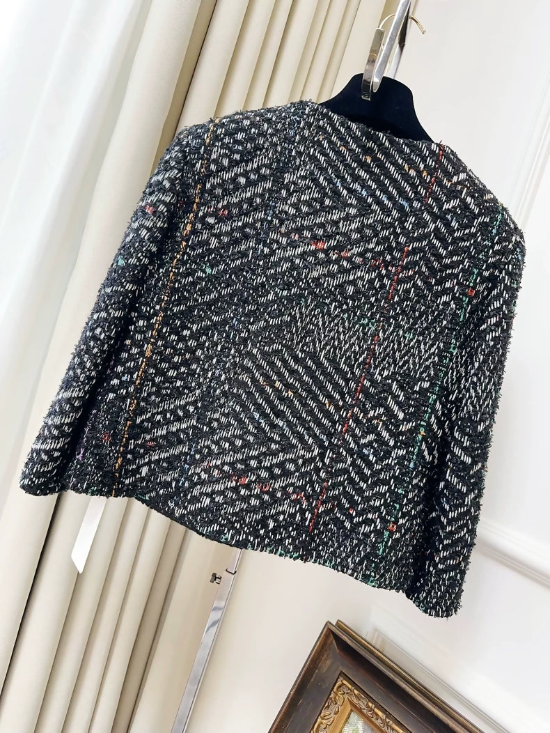 Chanel 23b black tweed jacket