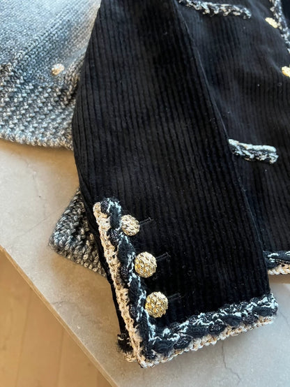 Chanel 25k black velvet jacket