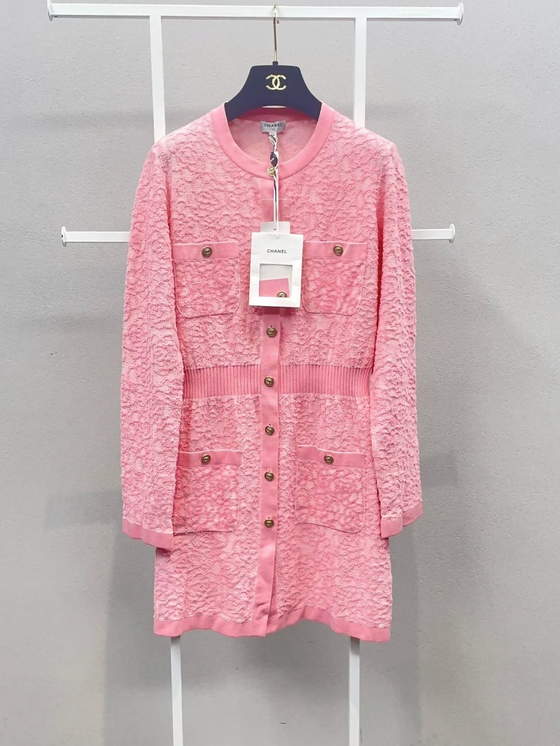 Chanel 21C pink tweed dress