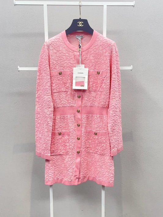 Chanel 21C pink tweed dress