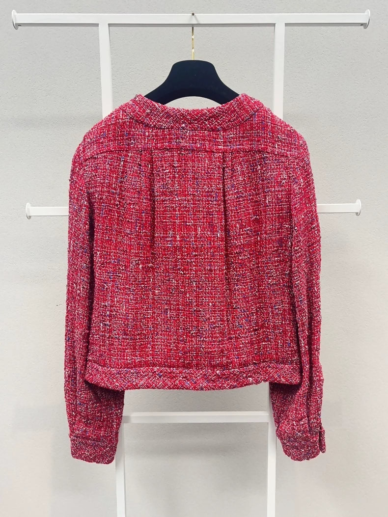 Chanel 19 red tweed jacket