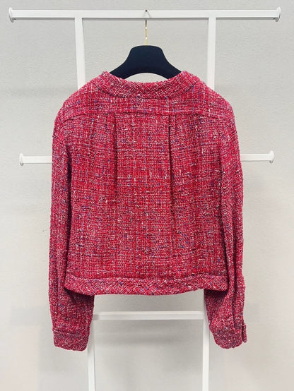 Chanel 19 red tweed jacket
