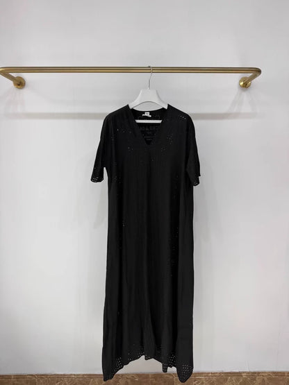 Hermes black silk dress