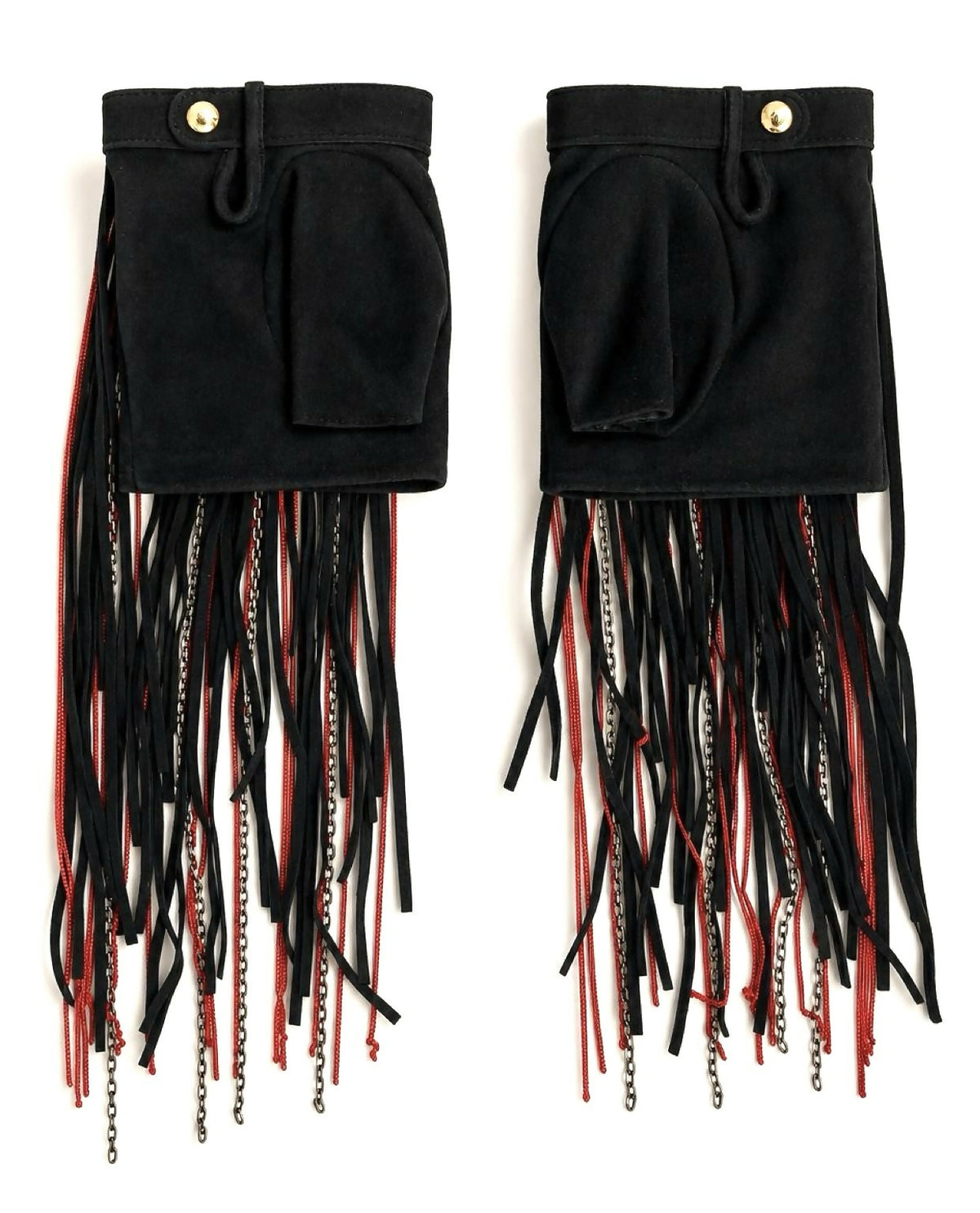 Rare Chanel 14A Paris Dallas Fingerless Fringe Chain Statement Gloves